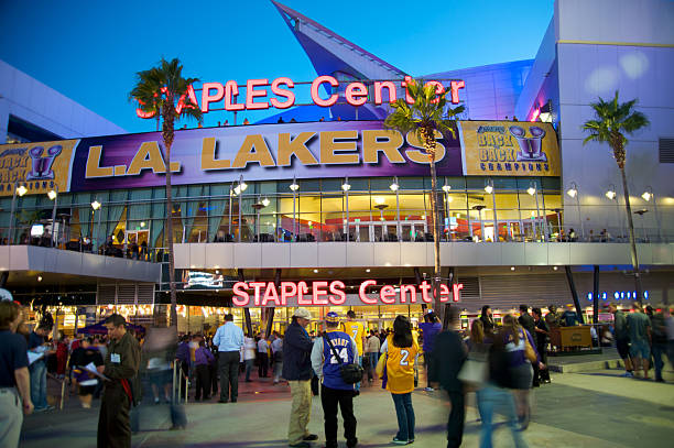 Staples Center in Downtown Los Angeles stock photo