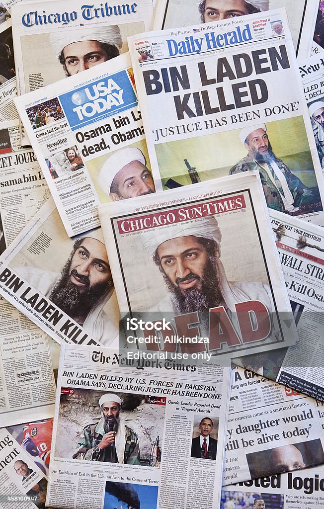 Osama Bin Laden Dead Newspaper Headlines Vertical Stock Photo - Download  Image Now - September 11 2001 Attacks, Osama Bin Laden, Book Cover - iStock