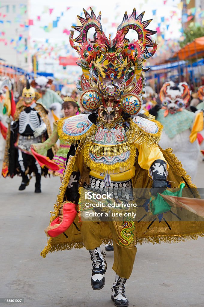 Devil bailarín en Oruro Carnival en Bolivia - Foto de stock de América del Sur libre de derechos