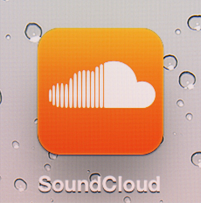 Donets'k, Ukraine - June 22, 2012: Close-up of the SoundCloud application icon on the screen of the 
