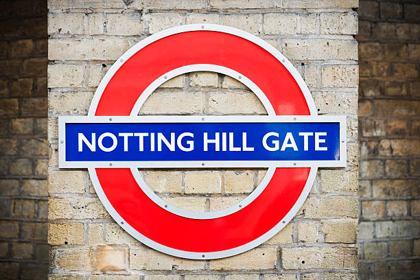 Notting Hill Gate Tube Stop Sign stock photo