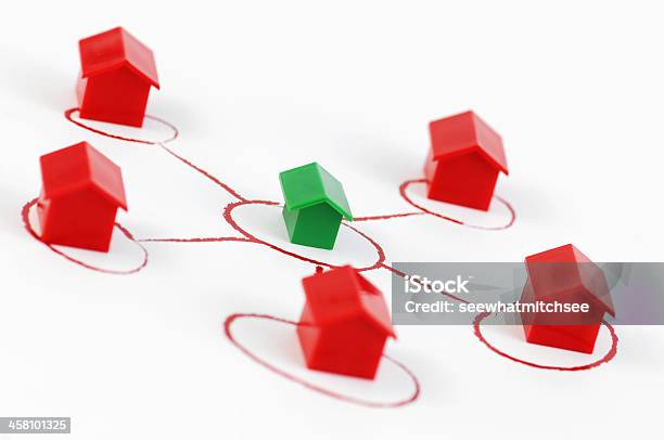 Netzwerk Häuser Stockfoto und mehr Bilder von Monopoly - Brettspiel - Monopoly - Brettspiel, Eigenheim, Freizeitspiel