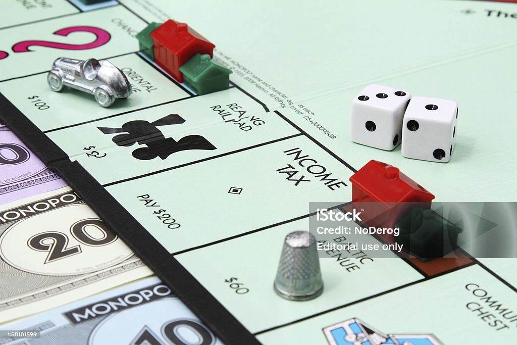 Income tax square auf Monopoly - Lizenzfrei Monopoly - Brettspiel Stock-Foto