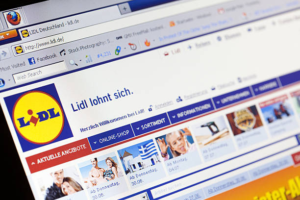 Homepage of German retail chain Lidl stock photo
