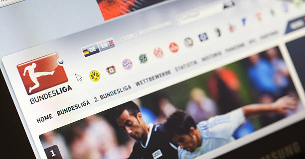 Homepage of German Bundesliga, the premier soccer league stock photo