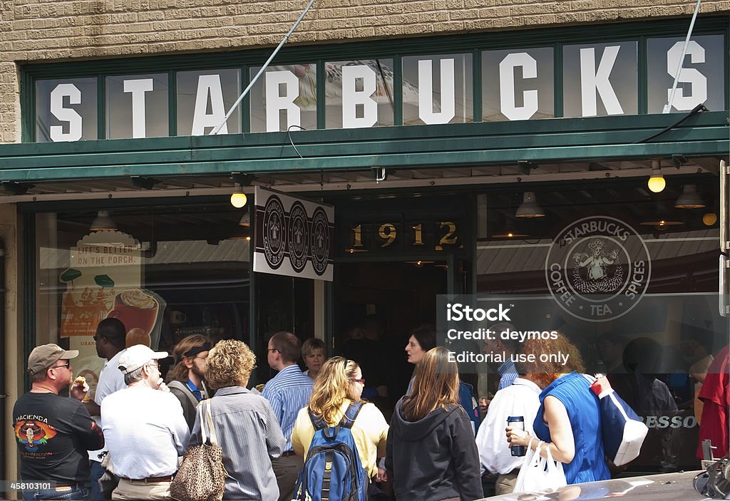 Do Starbucks Conservar entre 1912 Pike Place, Seattle, Washington, EUA - Royalty-free Starbucks Foto de stock