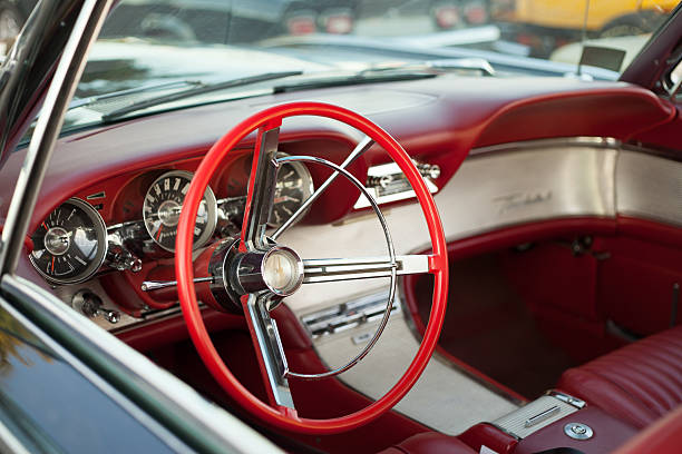 interior de 1962 ford thunderbird - car obsolete old editorial fotografías e imágenes de stock