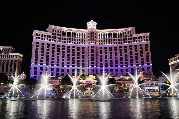 Las Vegas, NV, USA - December 22, 2013: The Fountains of Bellagio is one of the most breathtaking attractions on the Las Vegas Strip. It's gorgeous, dancing with music, and best of all, free.