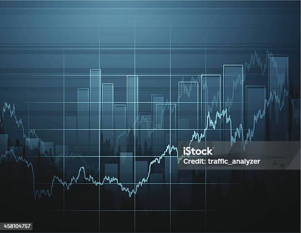 Gráfico De Bolsa De Valores - Arte vetorial de stock e mais imagens de Analisar - Analisar, Azul, Azul Turquesa