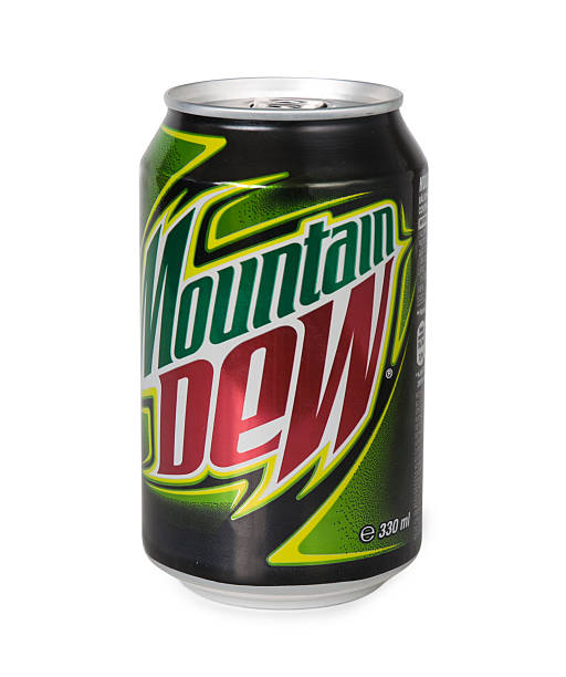 Moutain Dew can stock photo
