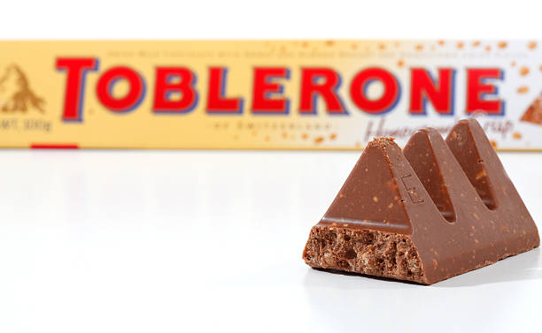 Toblerone chocolate bar stock photo