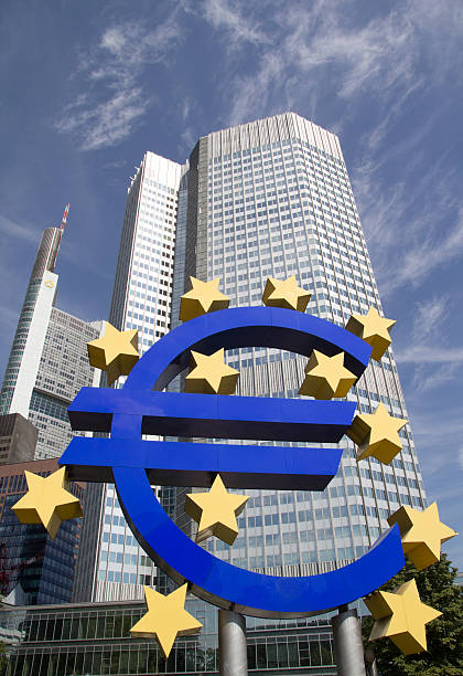 euro-symbol - frankfurt oder stock-fotos und bilder