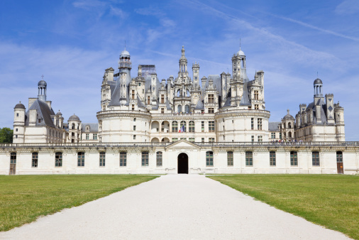 Chambord, France - May 2019: Chambord castle (chateau Chambord) in Loire valley