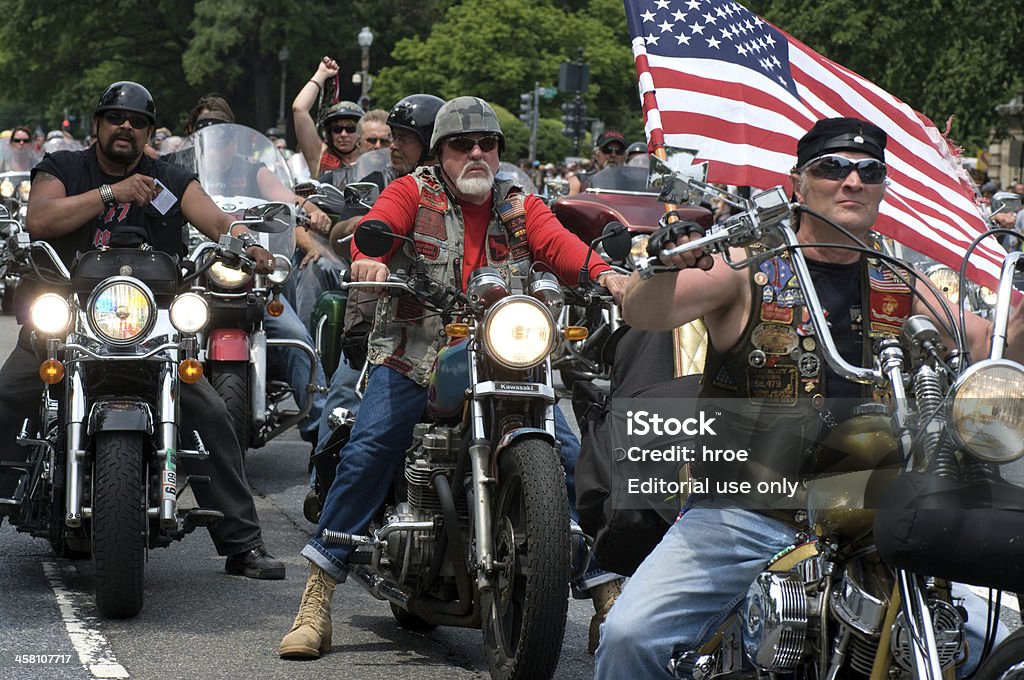 Rolling Thunder "Washington DC, USA - May 23, 2009: The annual Rolling Thunder rally Ride For Freedom ridden by veterans and bikers around the Washington DC Mall on Memorial Day weekend" Biker Gang Stock Photo Rolling Thunder "Washington DC, USA - May 23, 2009: The annual Rolling Thunder rally Ride For Freedom ridden by veterans and bikers around the Washington DC Mall on Memorial Day weekend" Biker Gang Stock Photo