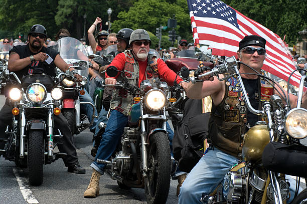 Rolling Thunder "Washington DC, USA - May 23, 2009: The annual Rolling Thunder rally Ride For Freedom ridden by veterans and bikers around the Washington DC Mall on Memorial Day weekend" biker photos stock pictures, royalty-free photos & images