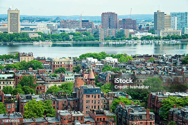 Boston - zdjęcia stockowe i więcej obrazów Boston - Stan Massachusetts - Boston - Stan Massachusetts, Harvard University, Ujęcie z lotu ptaka