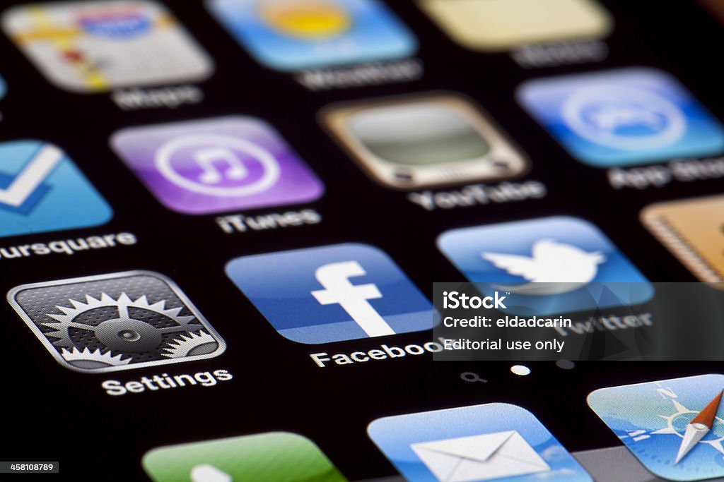 Aplicaciones para iPhone 4 - Foto de stock de Aparato de telecomunicación libre de derechos