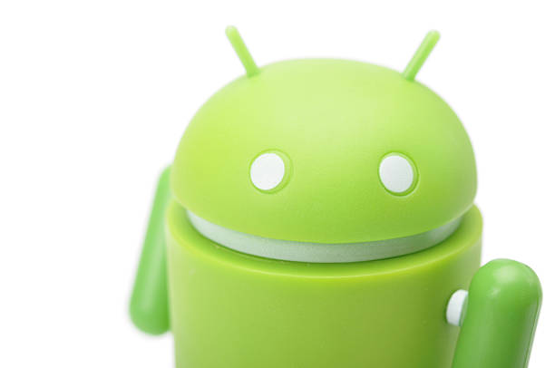 Google Android phone character stock photo