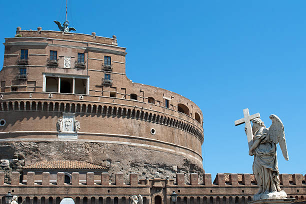 Estátua em Castel Sant'Angelo - fotografia de stock