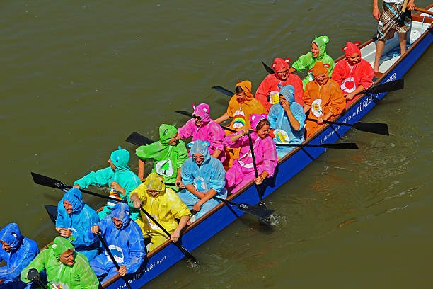 Dragon Boat Festival in Lukang, Taichung is one of the most famous traditional festival in Taiwan. The dragon boat competition is start in evening until night for 3 days. This picture is taken on June 8, 2024.