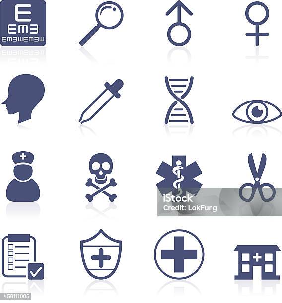 Medical Icon Collection Stock Illustration - Download Image Now - Anatomy, Assistance, Blue