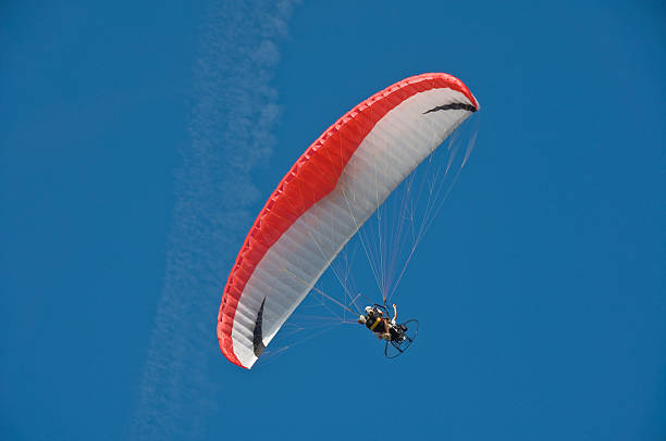 Tourist paraglider stock photo