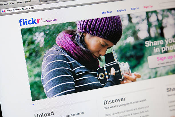 Flickr Home Page Perugia, Italy - August 10, 2011: Flickr Home Page, famous community for Photo Sharing Flickr stock pictures, royalty-free photos & images