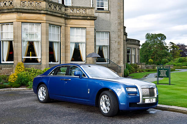 Rolls Royce car parked at Gleneagles, Scotland stock photo