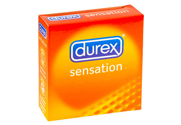 Box of Durex condoms stock photo