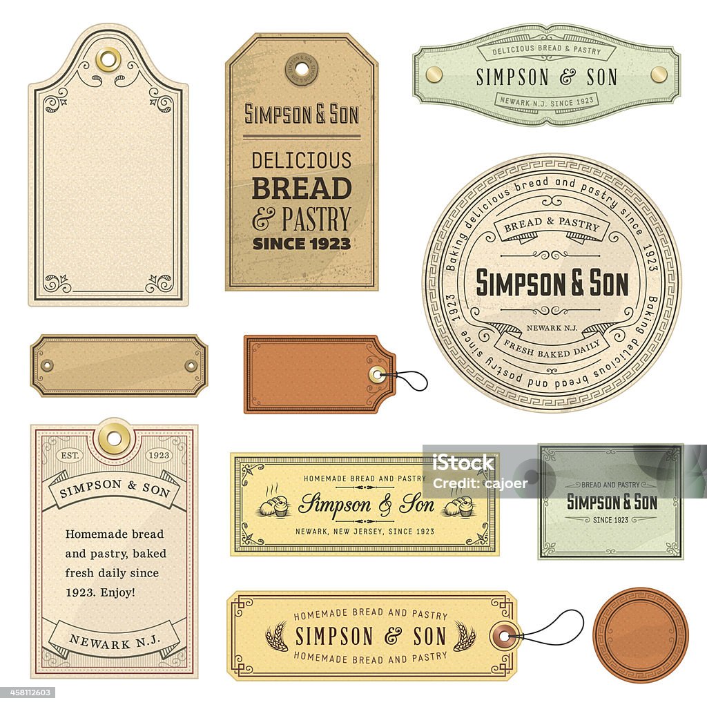 Vektor-illustration von vintage labels - Lizenzfrei Etikett Vektorgrafik