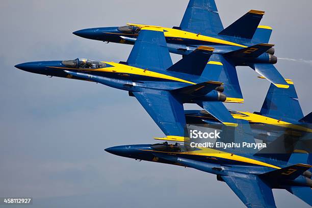 Foto de Marinha Americana Da Flying Blue Angels Formação De Diamante e mais fotos de stock de Asa de aeronave