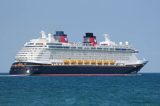 Port Canaveral, Florida, USA - May 12, 2011: Disney Cruise Line's Disney Dream heads to sea from Port Canaveral. The ship was put into service in 2011.