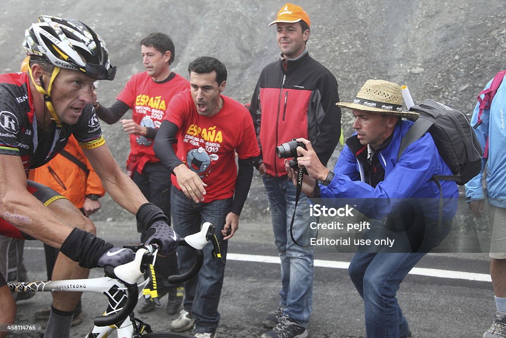 Lance Armstrong em Col du Tourmalet - Foto de stock de Tour de France royalty-free