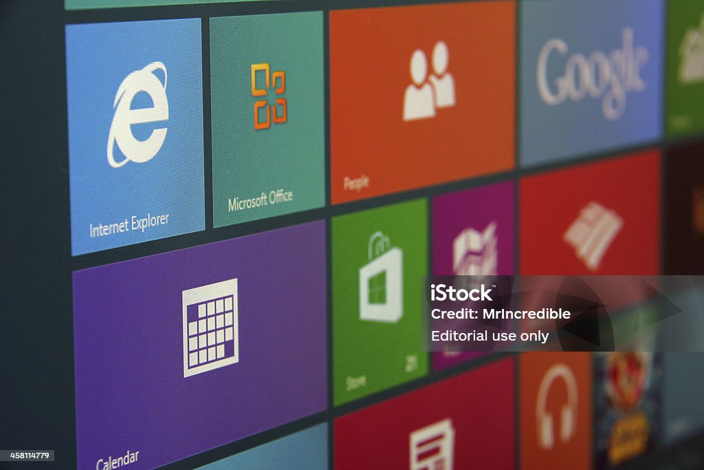 Ekran startowy Windows 8 pod - Zbiór zdjęć royalty-free (Microsoft Office)