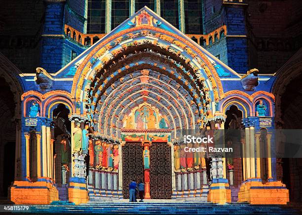 Chartres Illumination Stock Photo - Download Image Now - Chartres, Arch - Architectural Feature, Architectural Column