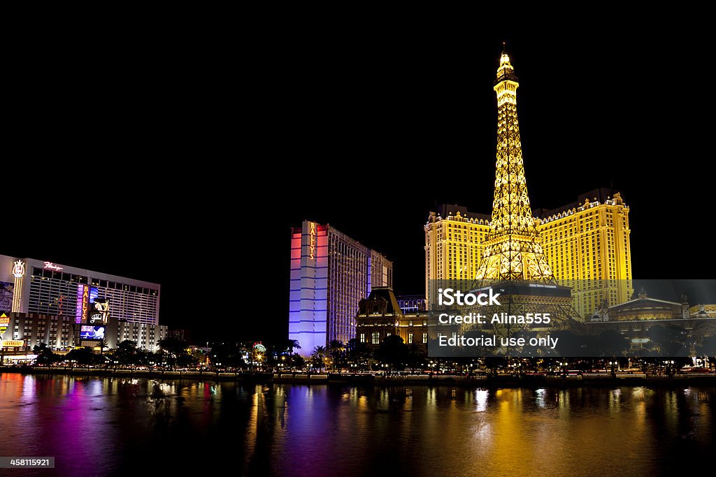Las Vegas strip di notte - Foto stock royalty-free di Acqua