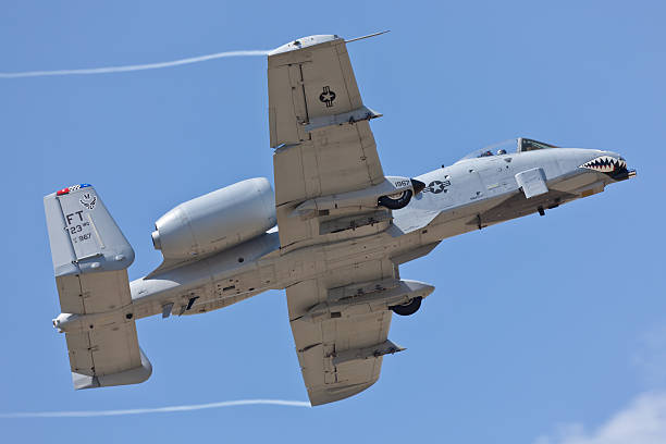 Fairchild A-10 Thunderbolt II "Hampton, USA - May 15, 2011: Fairchild A-10 Thunderbolt II performing air show routine during the one of the biggest Air Force Airshows in the world called: AirPoer Over Hampton Roads, hosted by one of the main USAF Bases Langley AFB located in  Hampton, VA, USA" a10 warthog stock pictures, royalty-free photos & images