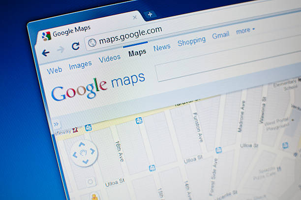 google maps - symbol internet horizontal macro fotografías e imágenes de stock