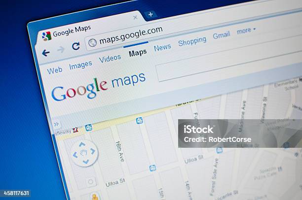 Google Maps - zdjęcia stockowe i więcej obrazów Google - Brand-name - Google - Brand-name, Mapa, Bliskie zbliżenie