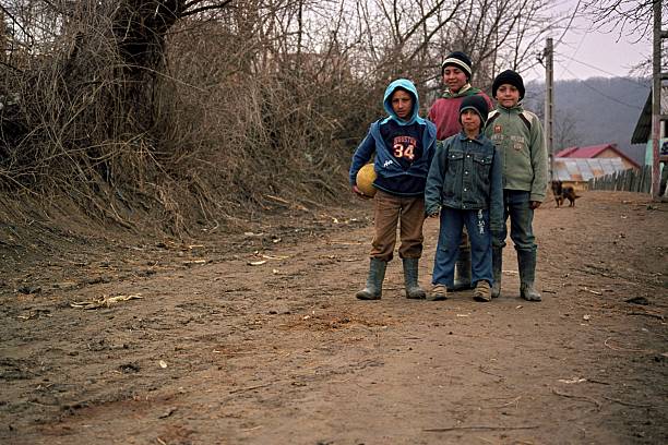 Quatre enfants posant - Photo