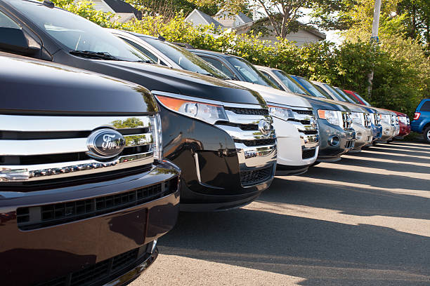 New 2011 Ford SUVs on Dealership Lot stock photo