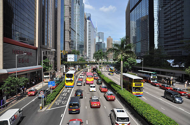 Lourd trafic dans Kongkong street - Photo