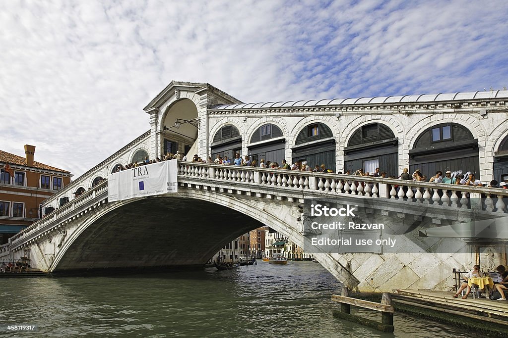 Rialto Bridge "Venice,Italy - July 28th, 2011: Image of The Rialto Bridge which is the oldest bridge accross the Grand Canal in Venice." Architecture Stock Photo