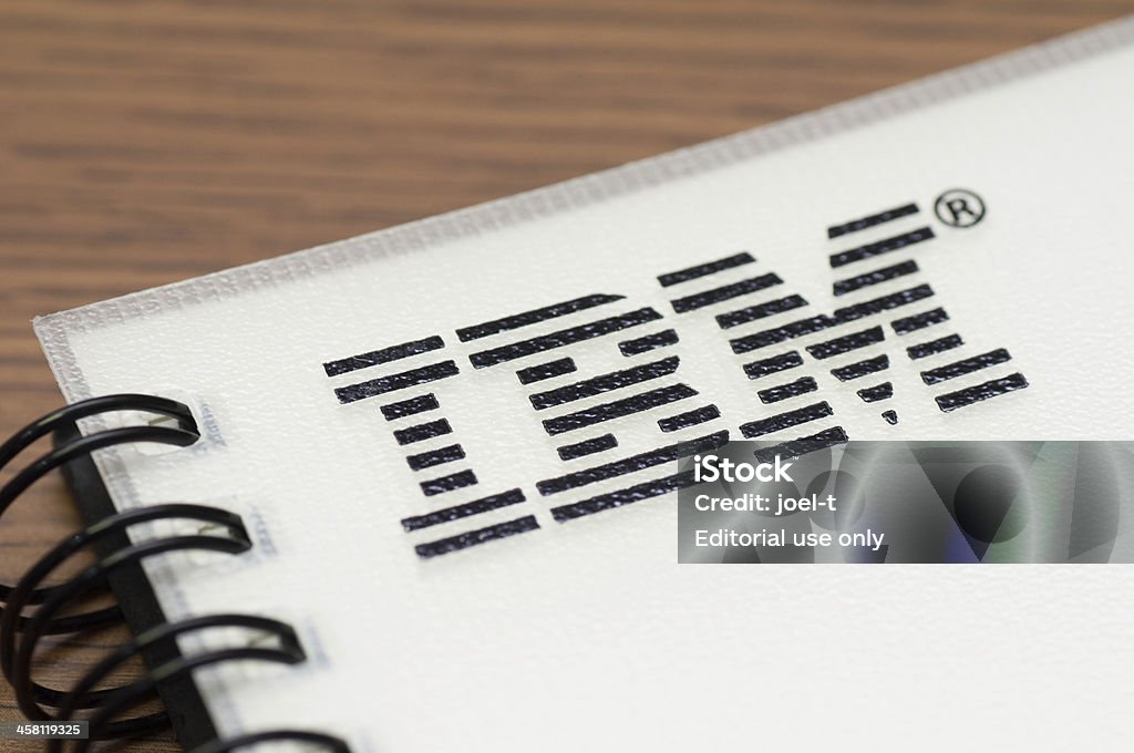 IBM sign on a notebook "Yokohama, Japan - August 15, 2011: IBM sign on a notebook which is one of deliverables in an education course for managers." IBM Stock Photo