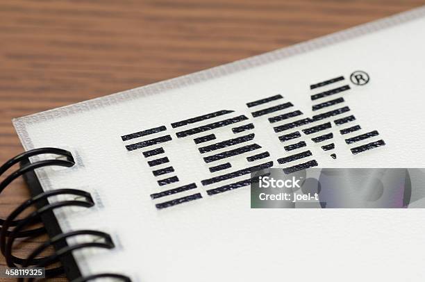 Ibm Sign On A Notebook Stock Photo - Download Image Now - IBM, Blue, Brand Name
