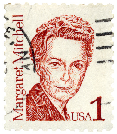 Vernon, Connecticut, USA - May 28, 2011: U. S. postage stamp issued in 1986 featuring author Margaret Mitchell, the author of \\\