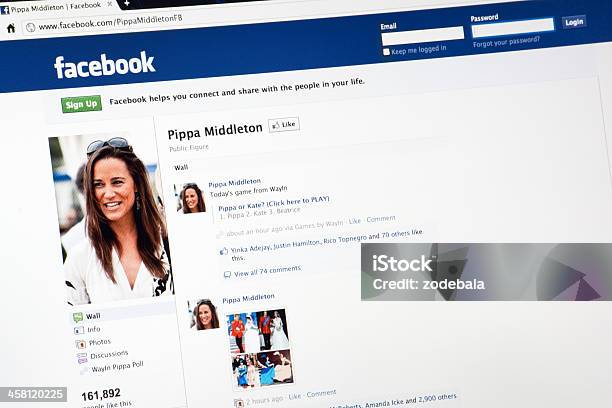 Pippa Middleton Pagina Su Facebookcom - Fotografie stock e altre immagini di Pippa Middleton - Pippa Middleton, .com, Accesso al sistema