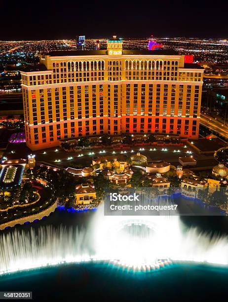 Las Vegas - Fotografie stock e altre immagini di Bellagio Hotel - Bellagio Hotel, Veduta aerea, Notte