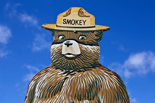 Smokey the Bear fire prevention sign stock photo