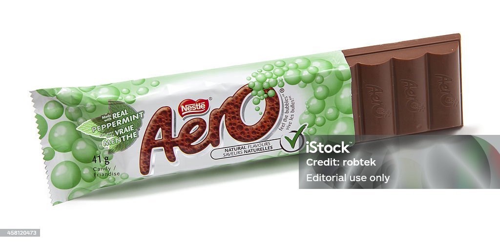 Aero Chocolate e menta de Chocolate Bar Desembrulhado - Foto de stock de Chocolate royalty-free